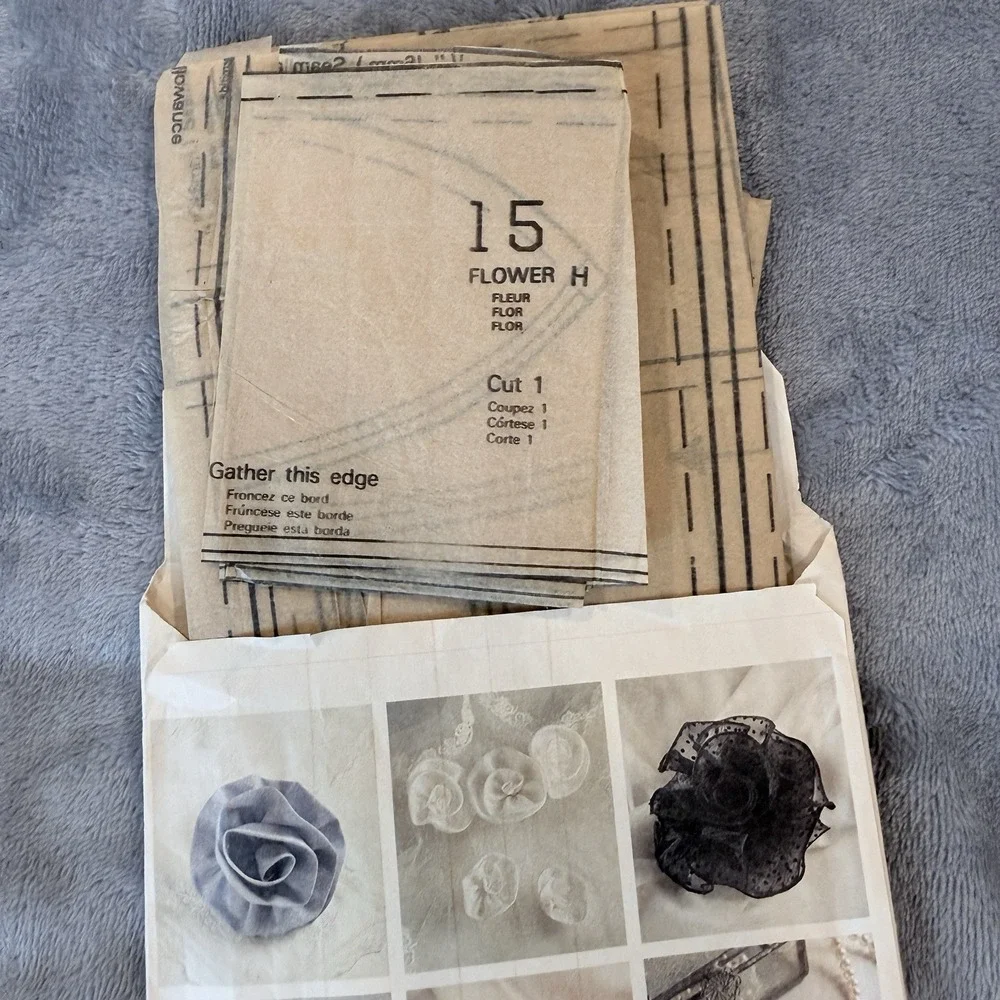 3 Vintage Sewing Patterns Lot McCall's 3928 Floral Hats Collars Janet Miller DIY